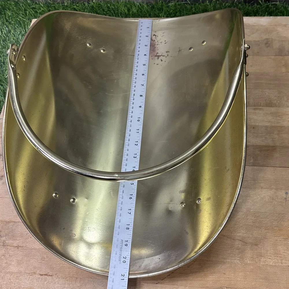 Vintage Brass Fireplace Log Holder Carrier Scuttle Decorative Hearth Bin
